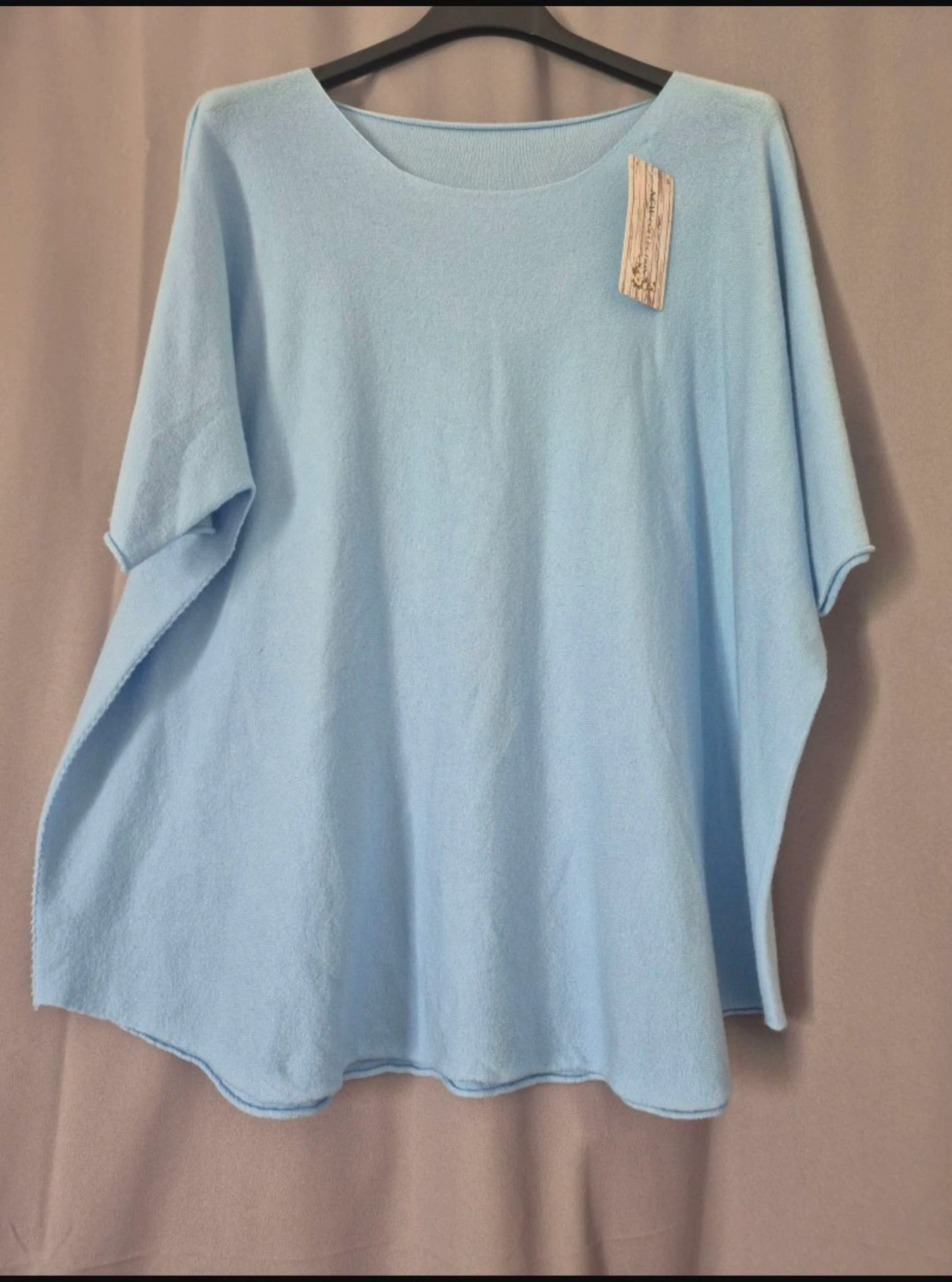Pull léger col rond Bleu clair 